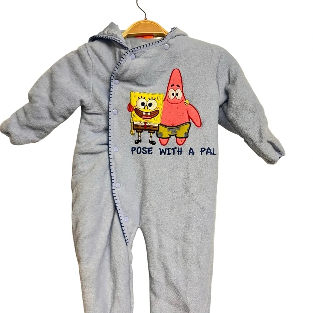 Nickelodeon 2010 SpongeBob One Piece Hooded‎ Pajama